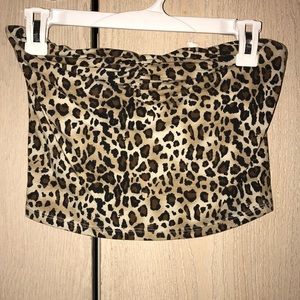 Cheetah print strapless crop top